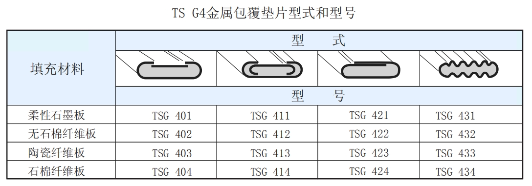 TS G4 Metal Clad Gasket Types and Models